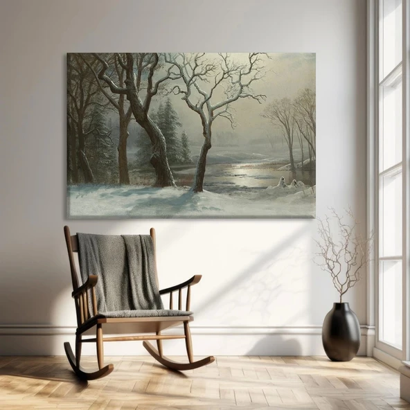Kışın Sessizliği ve Ağaç Kanvas Tablo ürün görseli