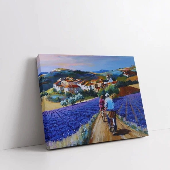 Lavanta Tarlaları Yolculuğu Kanvas Tablo - Resim 2