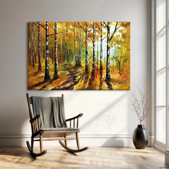 Sonbahar Orman Yolu Kanvas Tablo ürün görseli