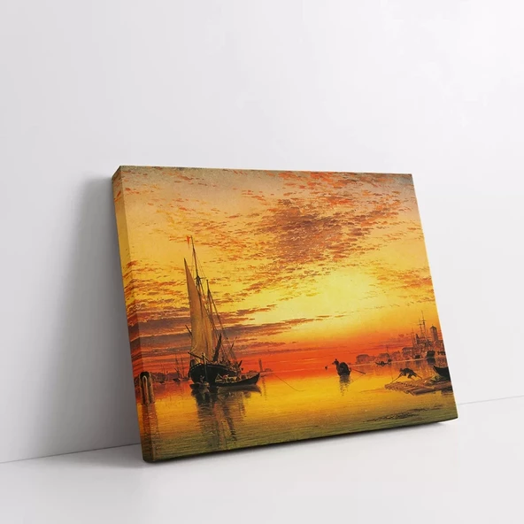 Gün Batımı Limanı Kanvas Tablo - Resim 2