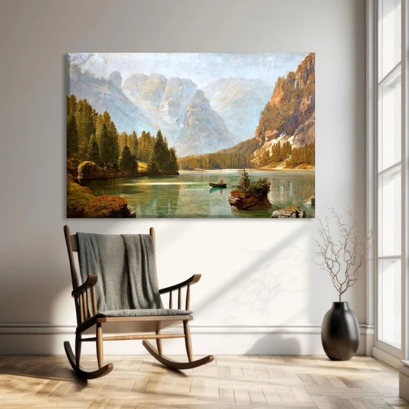 Dağ Gölü Sakinliği Kanvas Tablo ürün görseli