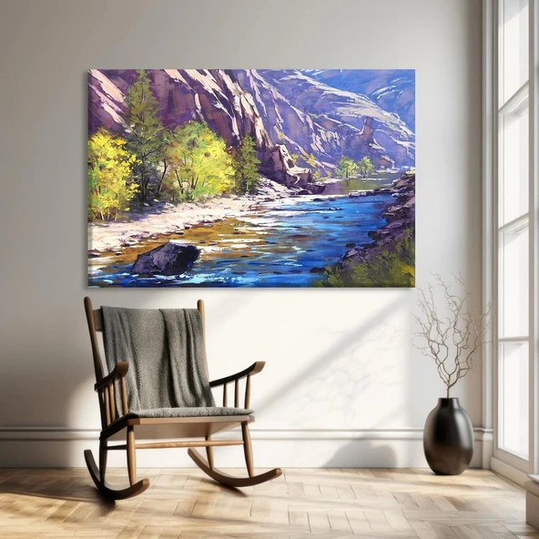 Dağlık Dere Kanvas Tablo ürün görseli