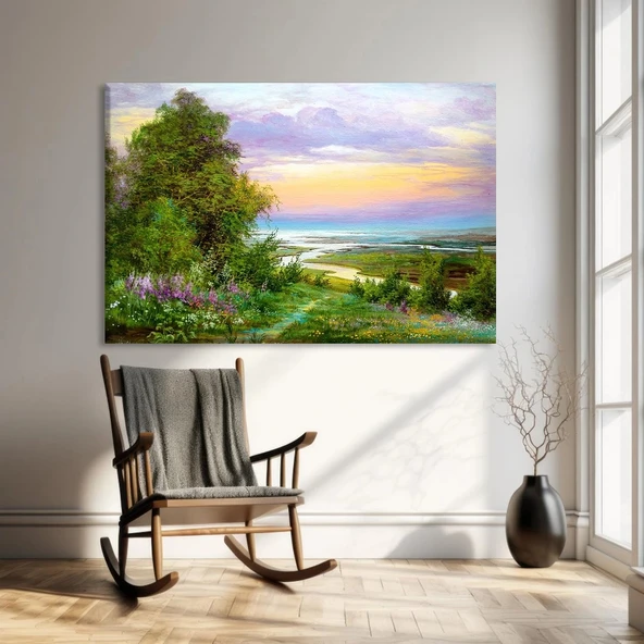 Gün Batımı Vadi Kanvas Tablo ürün görseli