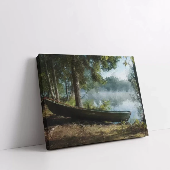 Sisli Nehir Kıyısı Kanvas Tablo - Resim 3