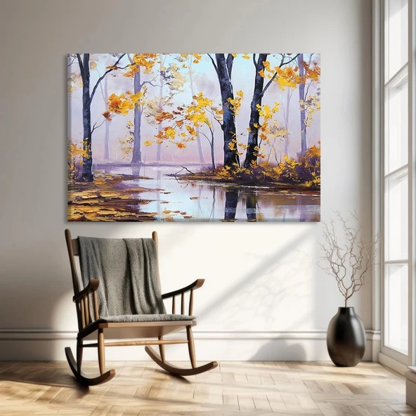 Sakin Göl Yansımaları Kanvas Tablo" ürün görseli