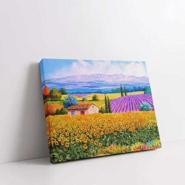 Lavanta Tarlaları Kanvas Tablo - Resim 2