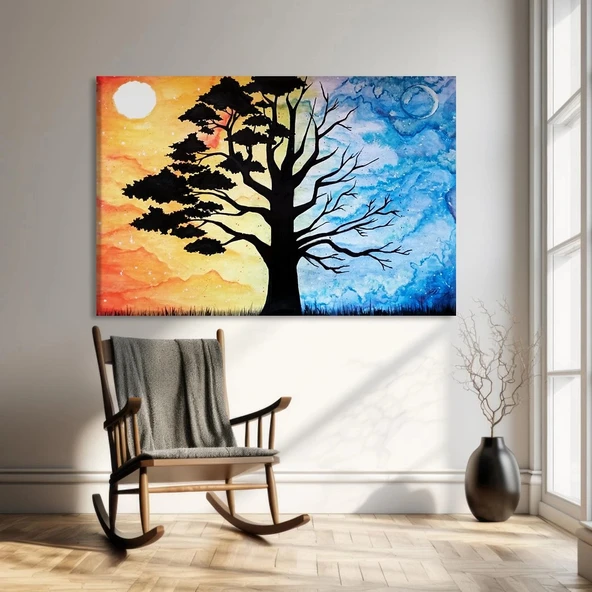 Günbatımı Silüeti Kanvas Tablo ürün görseli