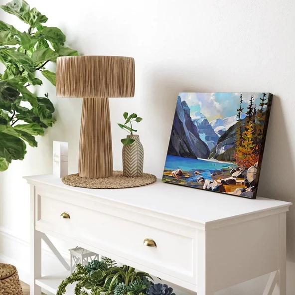 Alp Dağlarının Gölgesinde Kanvas Tablo - Resim 3