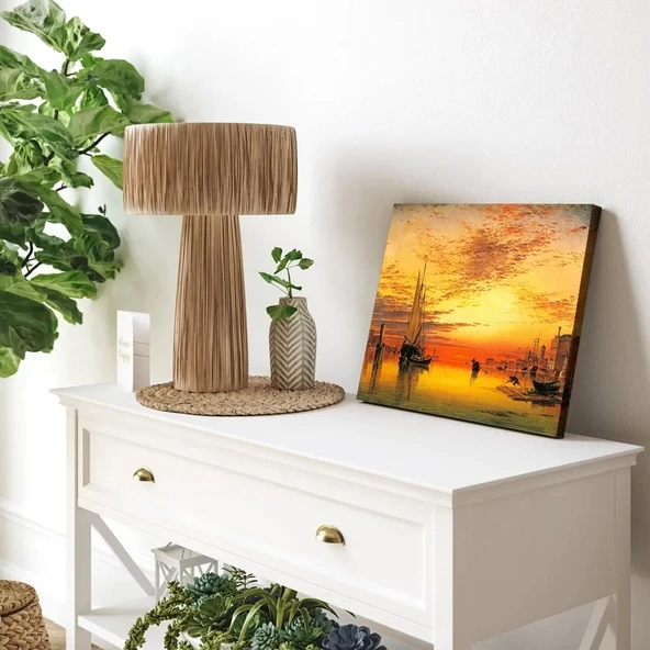 Gün Batımı Limanı Kanvas Tablo - Resim 3