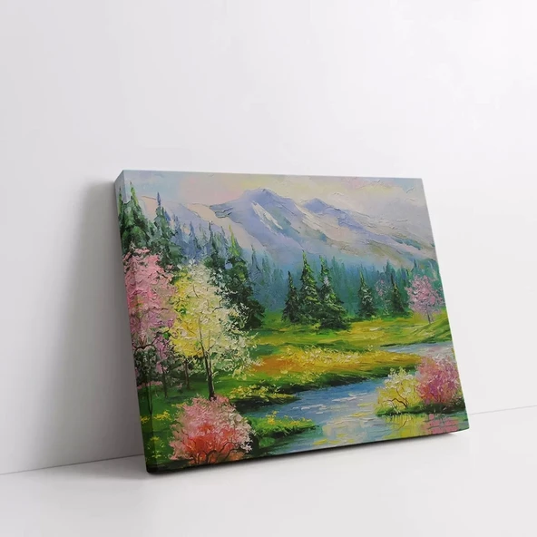 Dağ Yamacı Bahçesi Kanvas Tablo - Resim 2