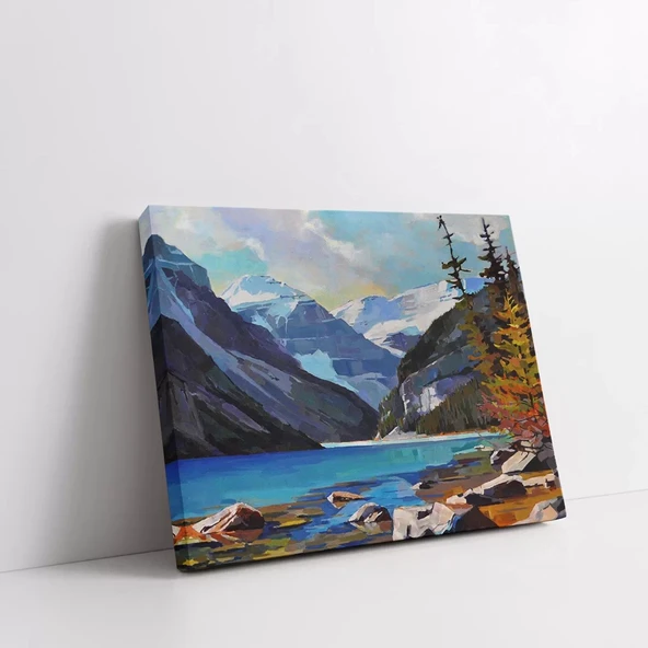 Alp Dağlarının Gölgesinde Kanvas Tablo - Resim 2