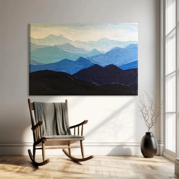 Katmanlı Dağ Silüeti Kanvas Tablo ürün görseli