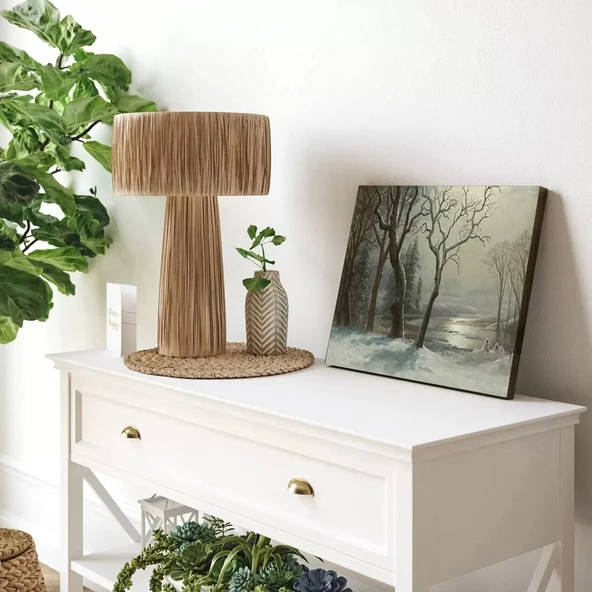 Kışın Sessizliği ve Ağaç Kanvas Tablo - Resim 3