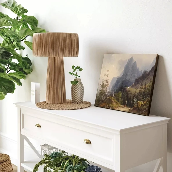 Dağ Eteklerinde Kanvas Tablo - Resim 3