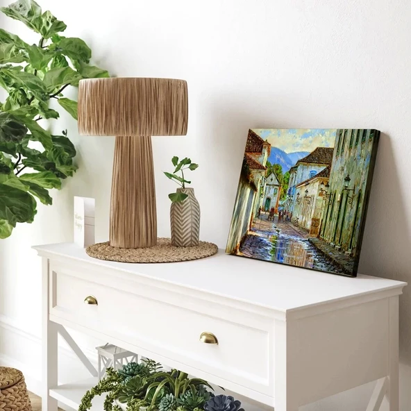 Antik Köy Yağmuru Kanvas Tablo - Resim 3