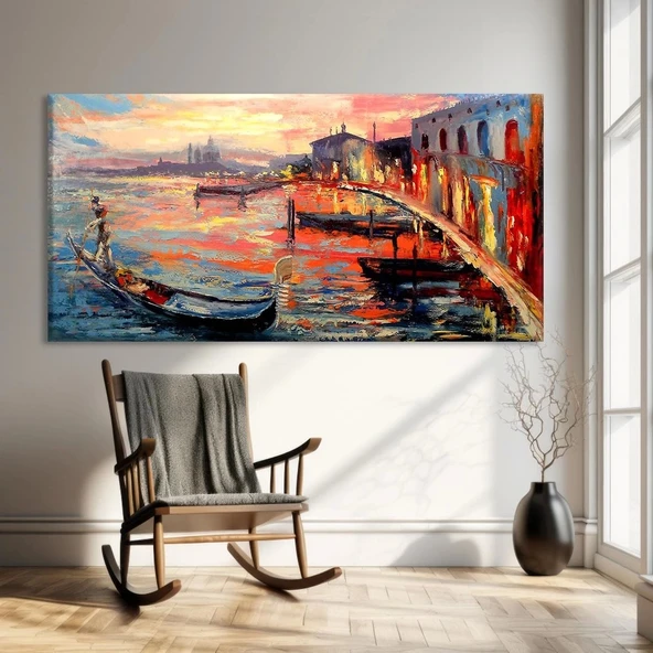Venedik'in Akşam Yansımaları Kanvas Tablo ürün görseli