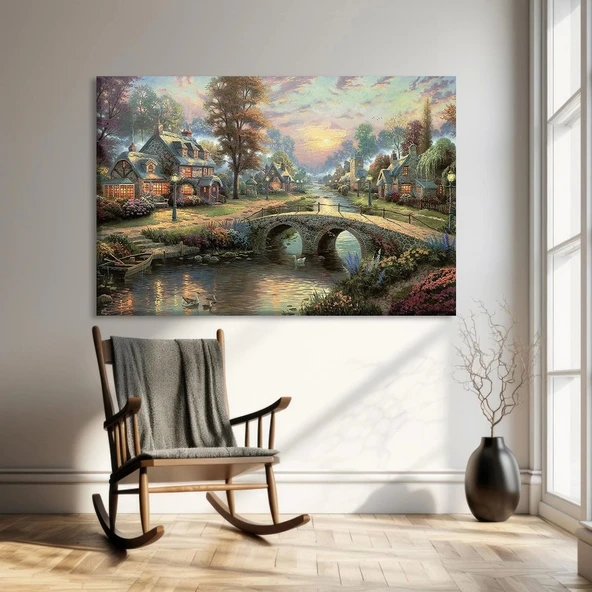 Köy Hayatı Kanvas Tablo ürün görseli