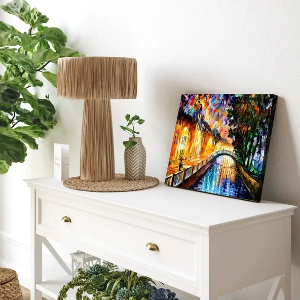 Işıklı Akşam Yürüyüşü Kanvas Tablo - Resim 3