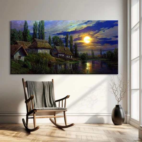 Kırsal Günbatımı Kanvas Tablo ürün görseli