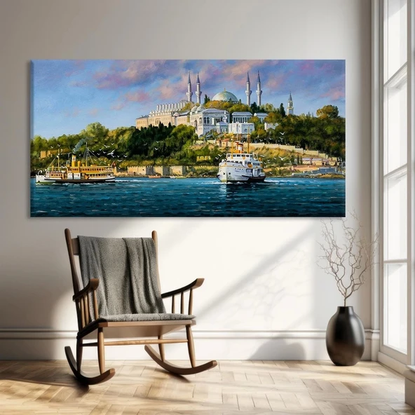 Kıyıdaki Yalı Kanvas Tablo ürün görseli