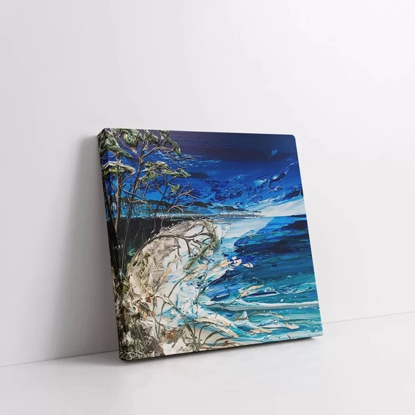 Fırtınalı Deniz Feneri Kanvas Tablo - Resim 2