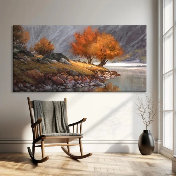 Sonbaharın Altın Yansımaları Kanvas Tablo ürün görseli