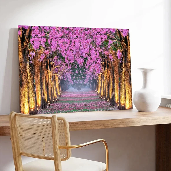 Sakura Tüneli Kanvas Tablo - Resim 3