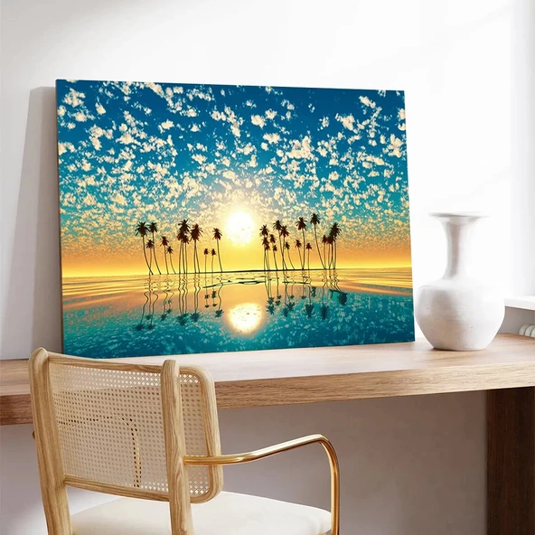 Ay Işığında Ağaçlar Kanvas Tablo - Resim 3