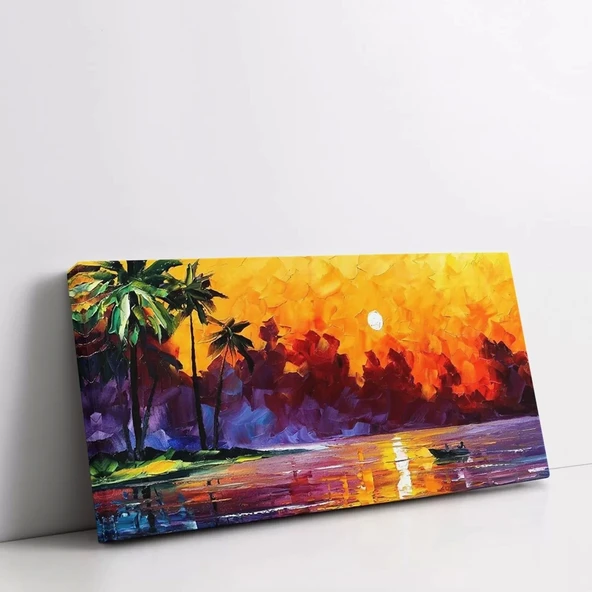 Tropik Günbatımı Kanvas Tablo - Resim 2