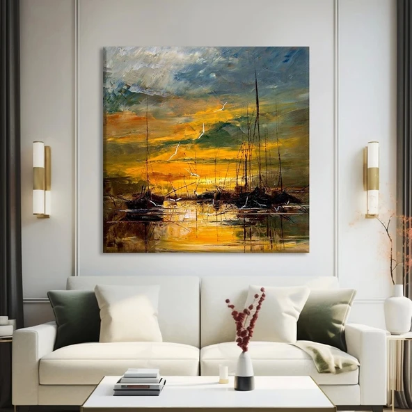 Limanın Altın Saati Kanvas Tablo ürün görseli
