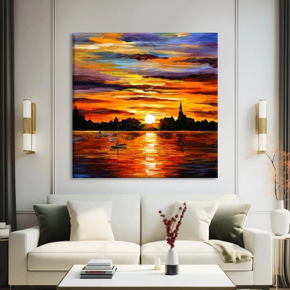 Yansıyan Günbatımı Kanvas Tablo ürün görseli