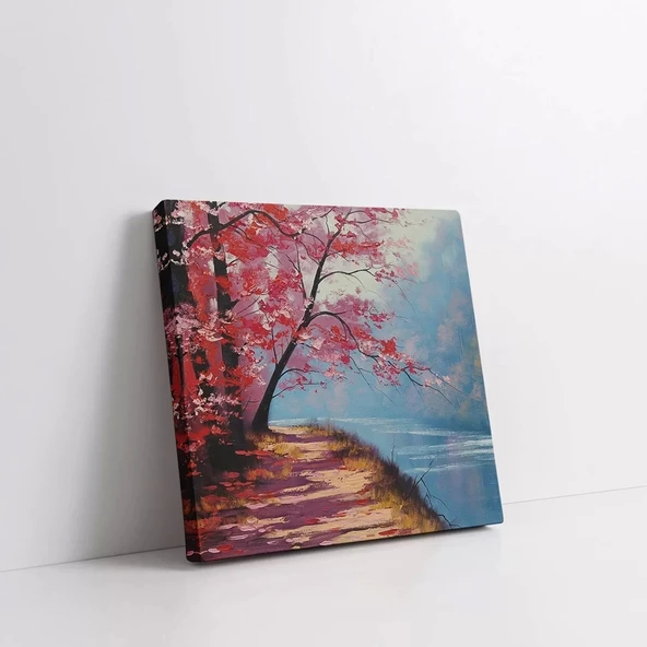 Kiraz Çiçeği Yolu Kanvas Tablo - Resim 2