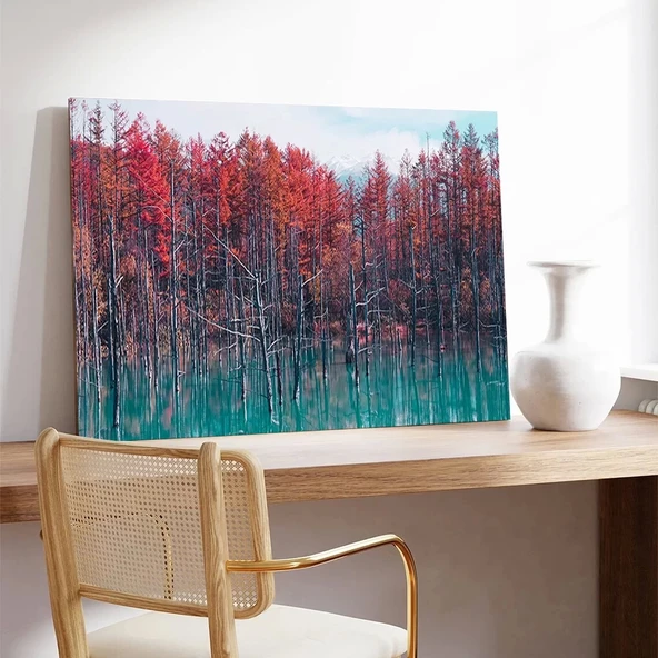 Kızıl Orman Kanvas Tablo - Resim 3