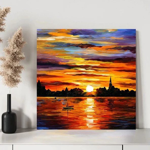 Yansıyan Günbatımı Kanvas Tablo - Resim 3