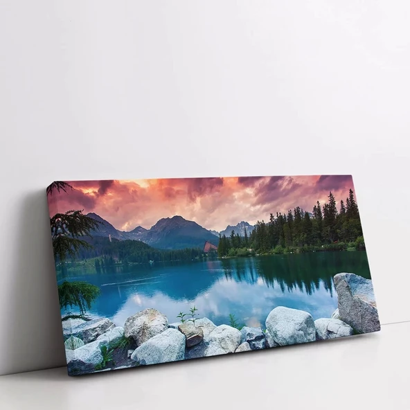 Alpenglow Gölü Kanvas Tablo - Resim 2