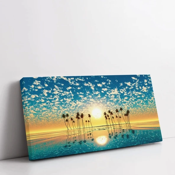 Ay Işığında Ağaçlar Kanvas Tablo - Resim 2