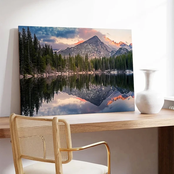 Dağ Yansımaları Kanvas Tablo - Resim 3