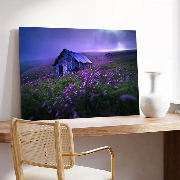 Mor Alacakaranlık Kanvas Tablo - Resim 3