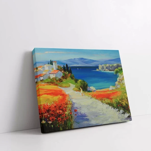 Akdeniz Kıyısı Kanvas Tablo - Resim 2