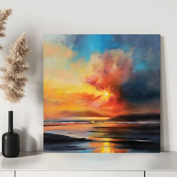 Günbatımı Yangını Kanvas Tablo - Resim 3