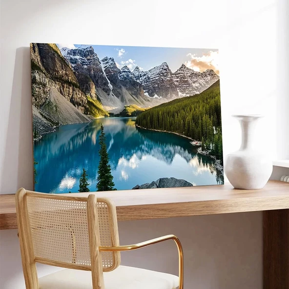 Dağ Gölü Kanvas Tablo - Resim 3