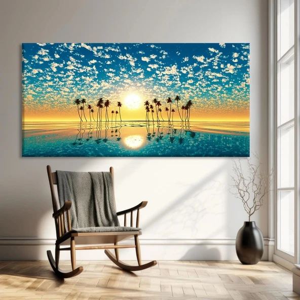 Ay Işığında Ağaçlar Kanvas Tablo ürün görseli