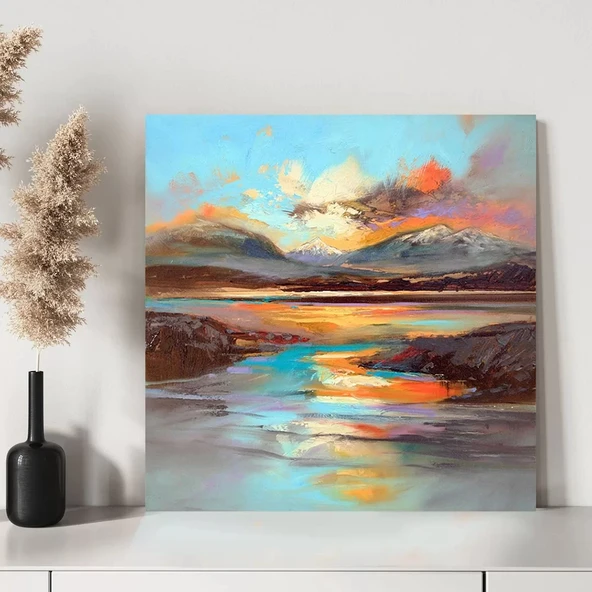 Alacakaranlık Dağları Kanvas Tablo - Resim 3