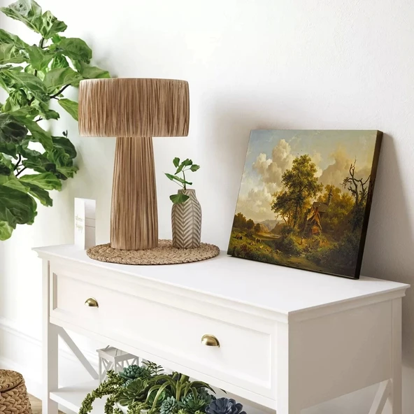 Alacakaranlıkta Kırsal Kanvas Tablo - Resim 3