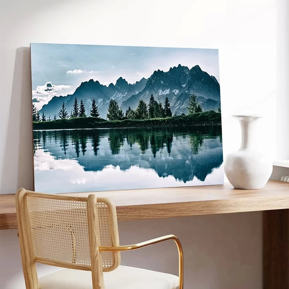 Dağ Yansımaları Kanvas Tablo - Resim 3