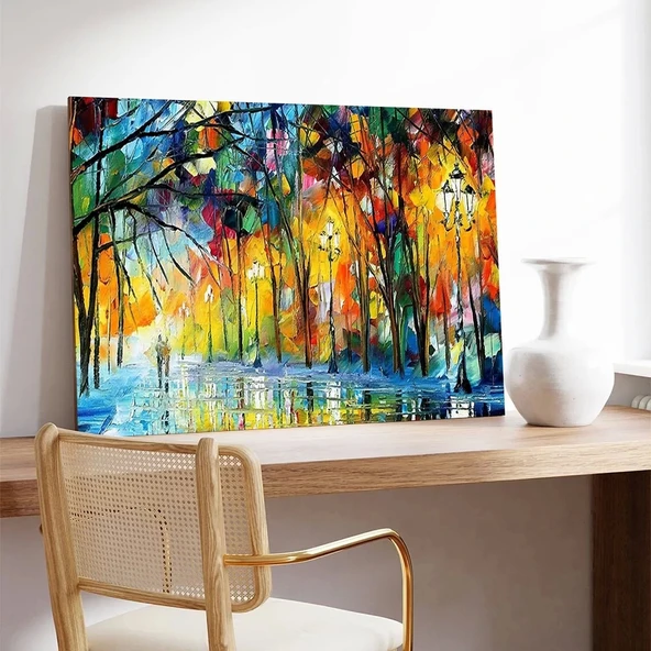 Renkli Park Yolu Kanvas Tablo - Resim 3