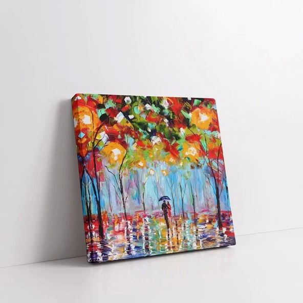 Yağmur Altında Renkler Kanvas Tablo - Resim 2