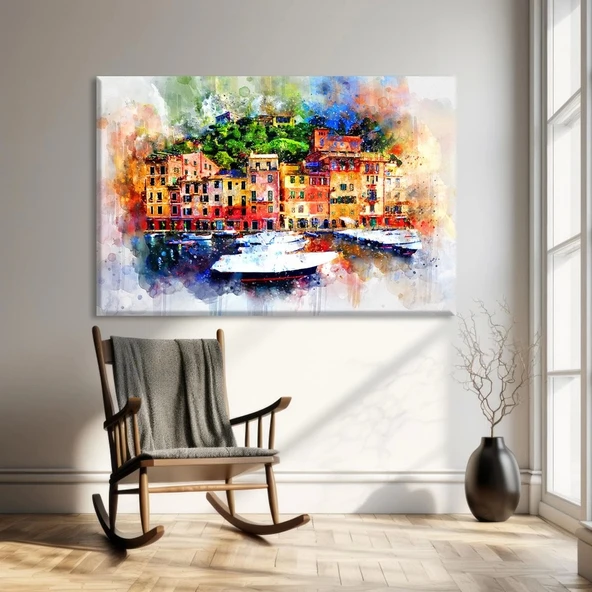 Kıyı Şehri Rüyası Kanvas Tablo ürün görseli