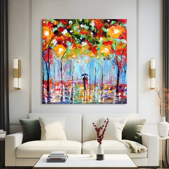 Yağmur Altında Renkler Kanvas Tablo ürün görseli