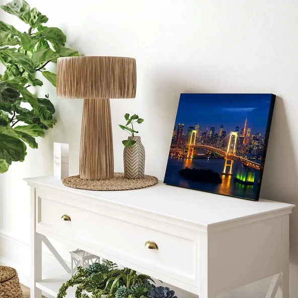 Şehir Işıkları Köprü Kanvas Tablo - Resim 3